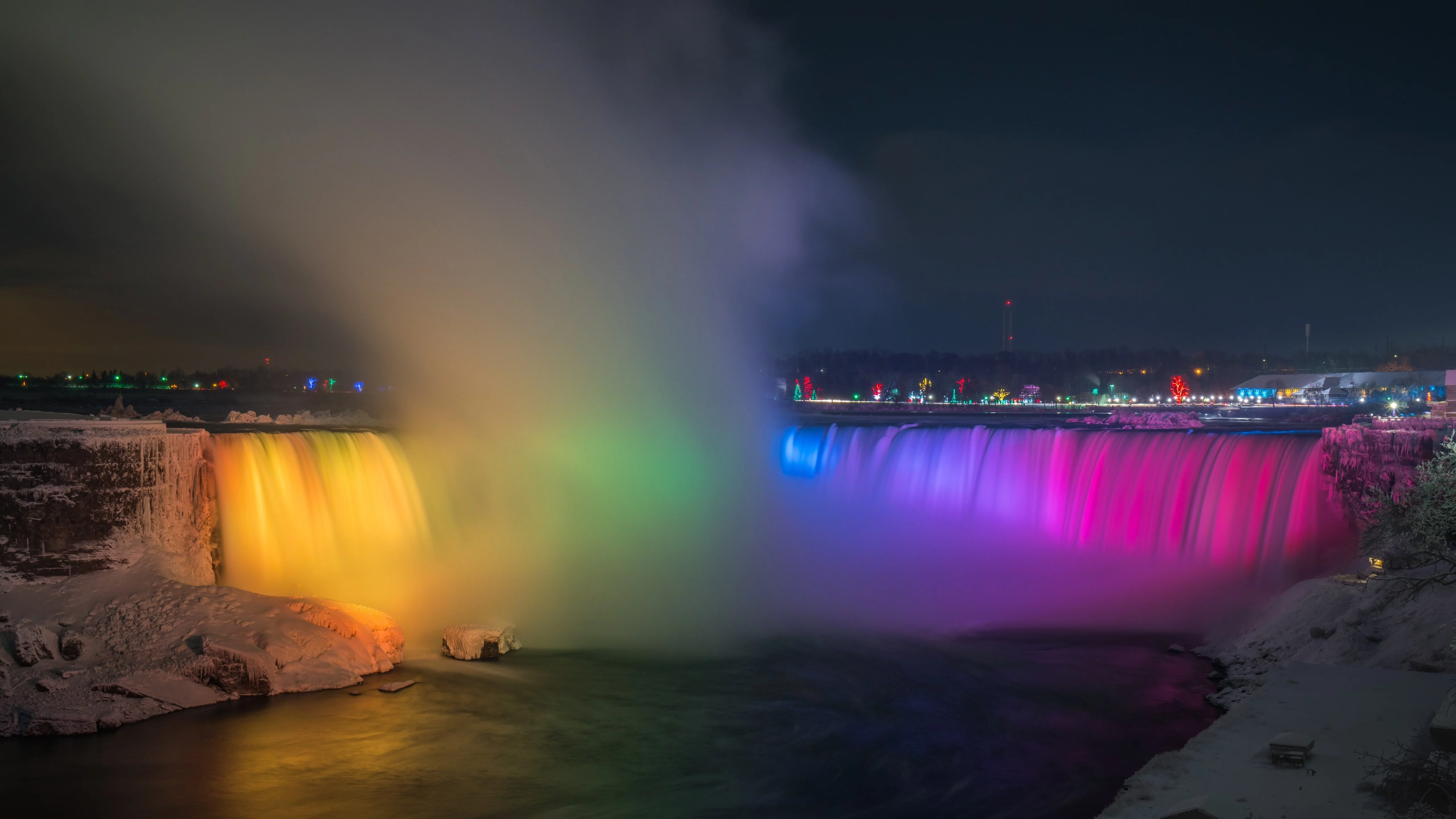 rainbow over niagara falls