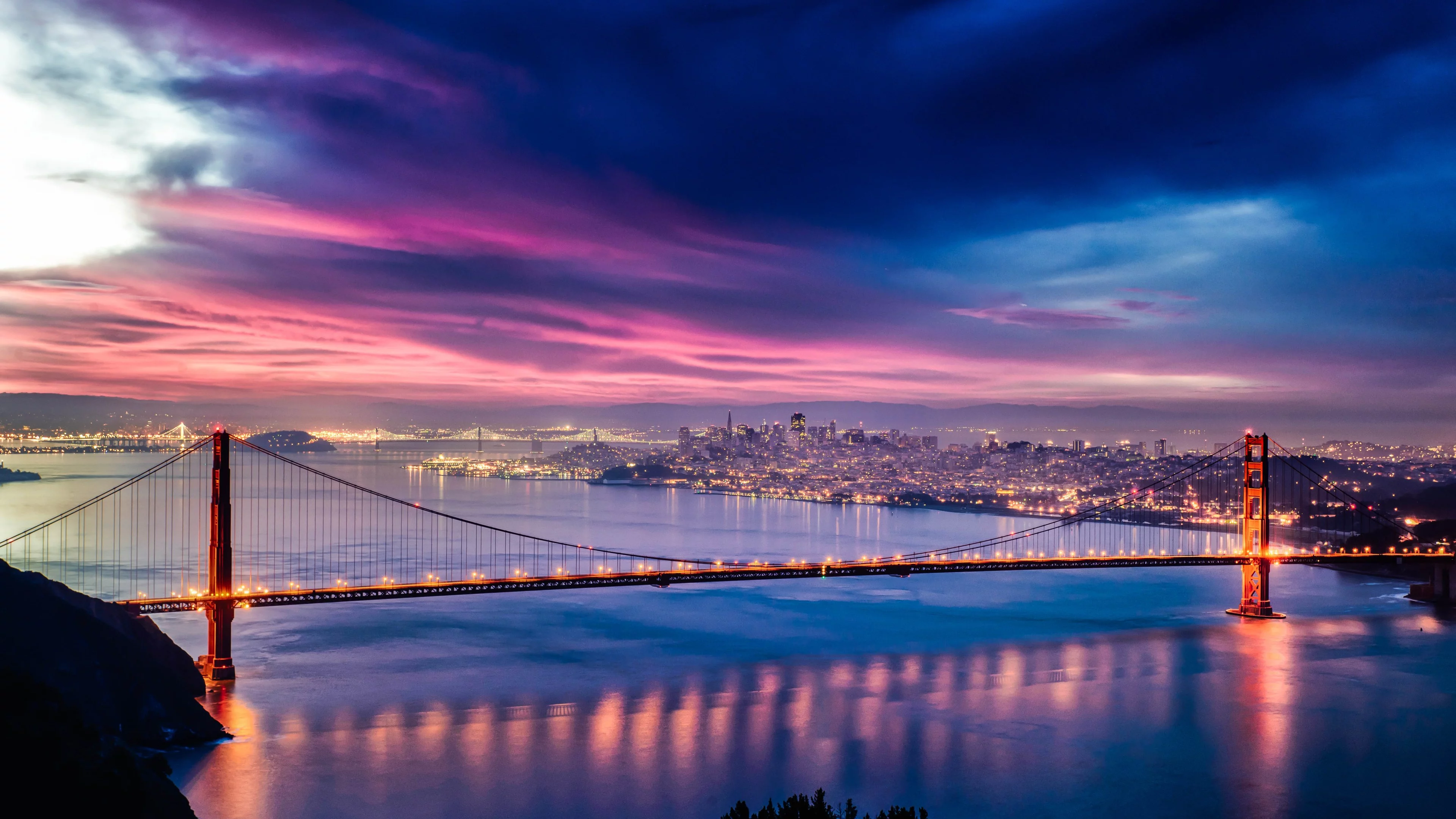 skyfire over San Franciso bay